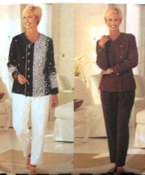 3439 BETZINA EZ BUTTON BLOUSE, TAPER PANTS PATTERN ABC, DEF